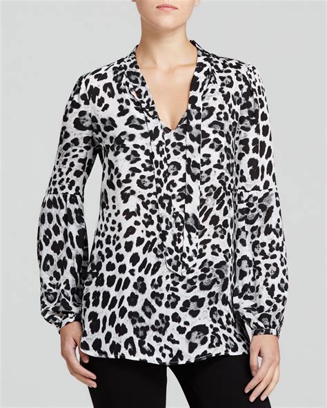 michael michael kors snow leopard top|Michael Kors sequin tops.